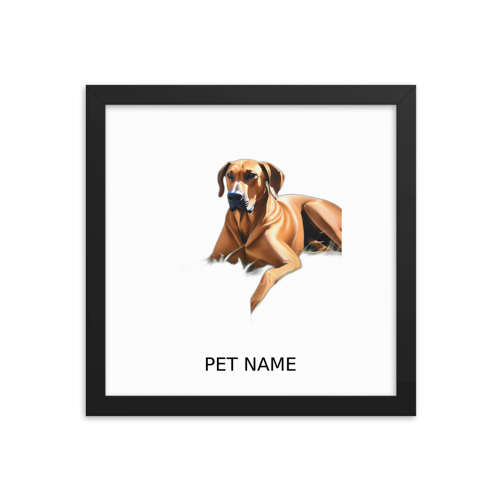 PugMug Custom Rhodesian Ridgeback Framed Print with Your Pet’s Name