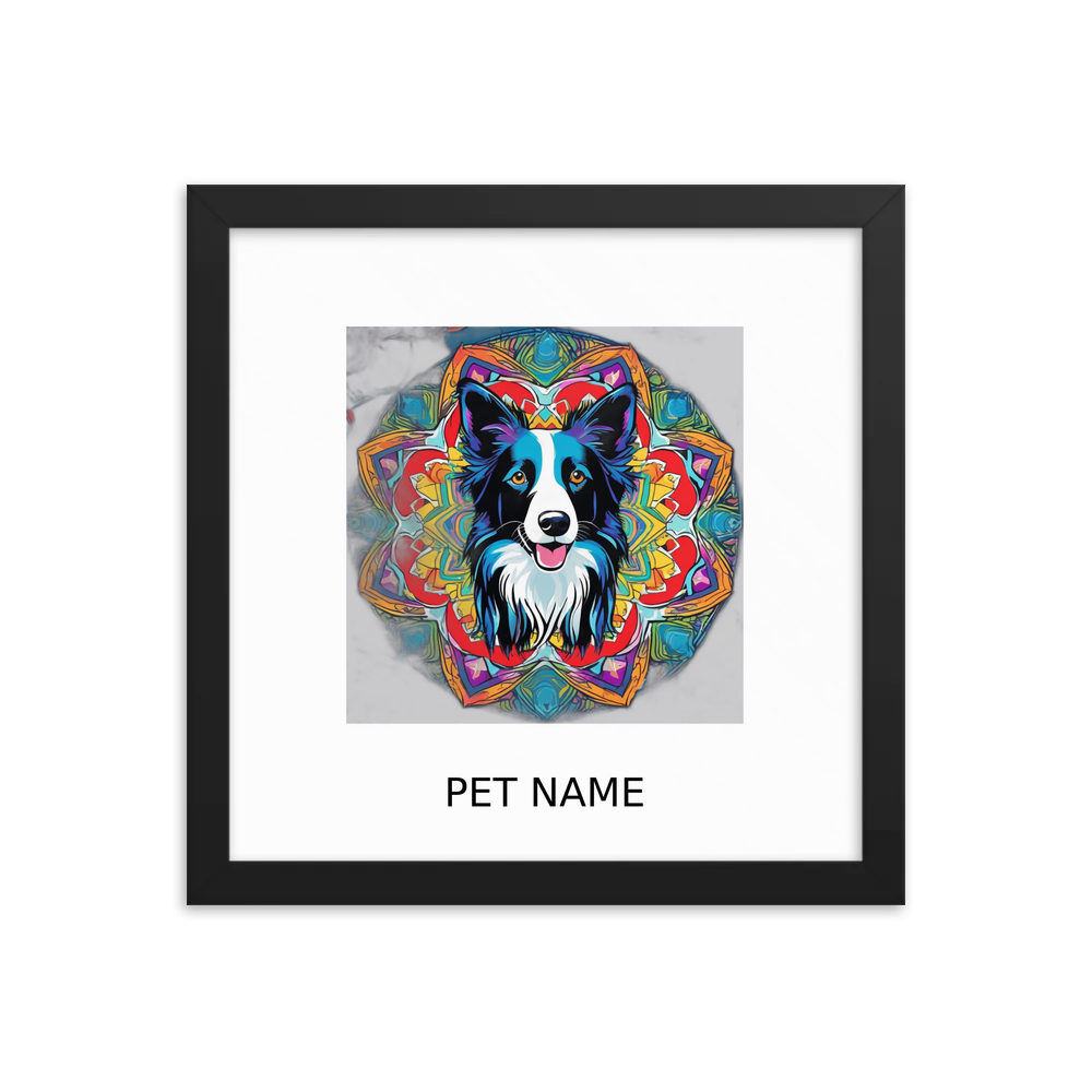 PugMug Custom Border Collie Framed Print with Your Pet’s Name