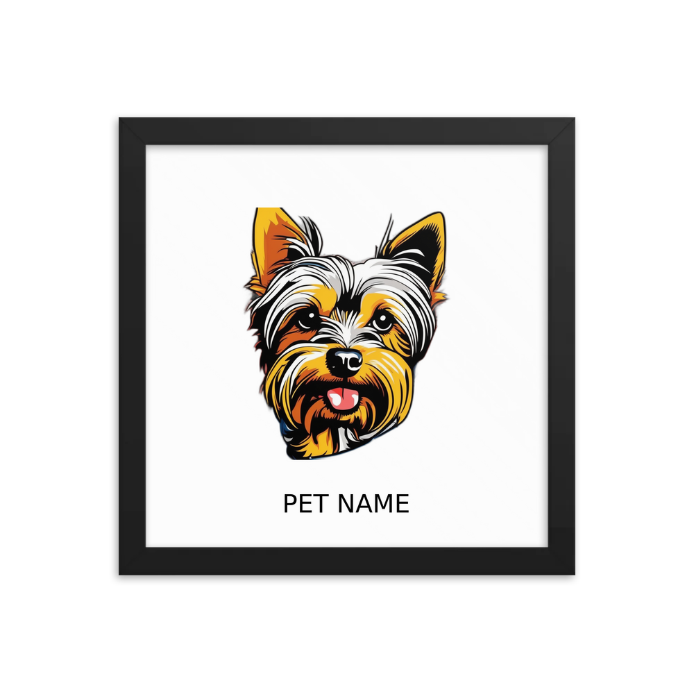 PugMug Custom Yorkshire Terrier Framed Print with Your Pet’s Name