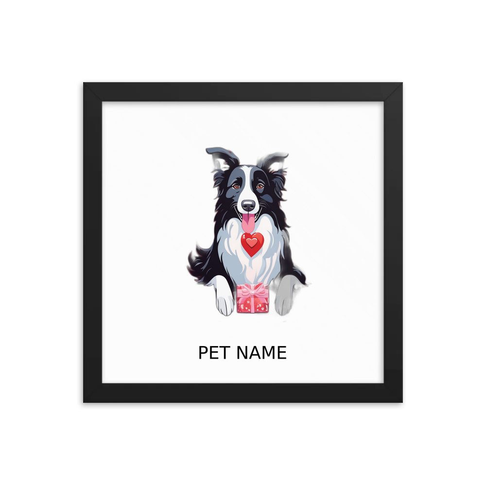 PugMug Custom Border Collie Framed Print with Your Pet’s Name