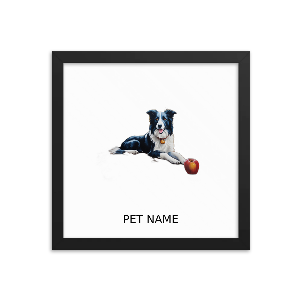 PugMug Custom Border Collie Framed Print with Your Pet’s Name