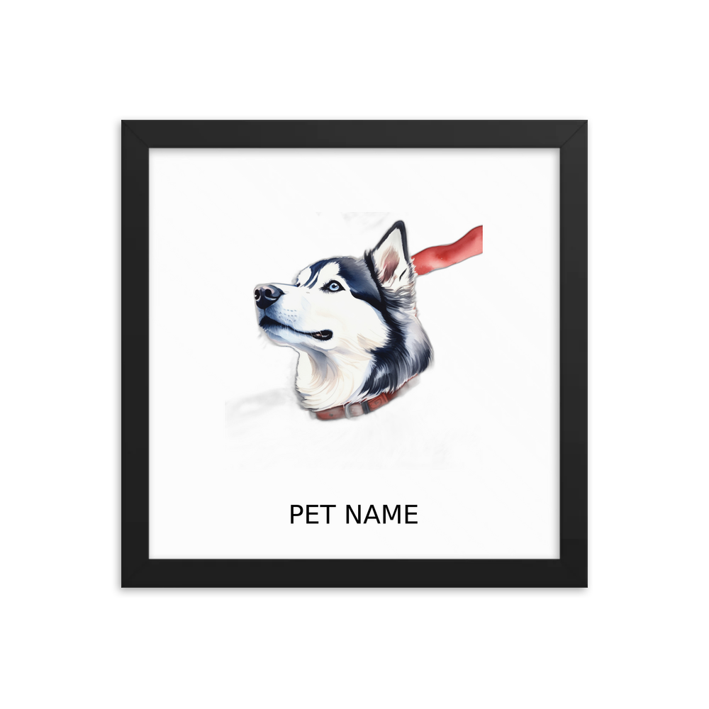 PugMug Custom Siberian Husky Framed Print with Your Pet’s Name