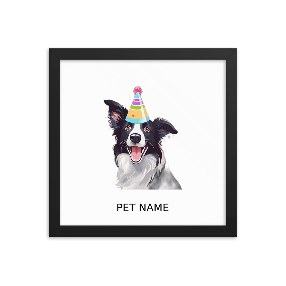 PugMug Custom Border Collie Framed Print with Your Pet’s Name