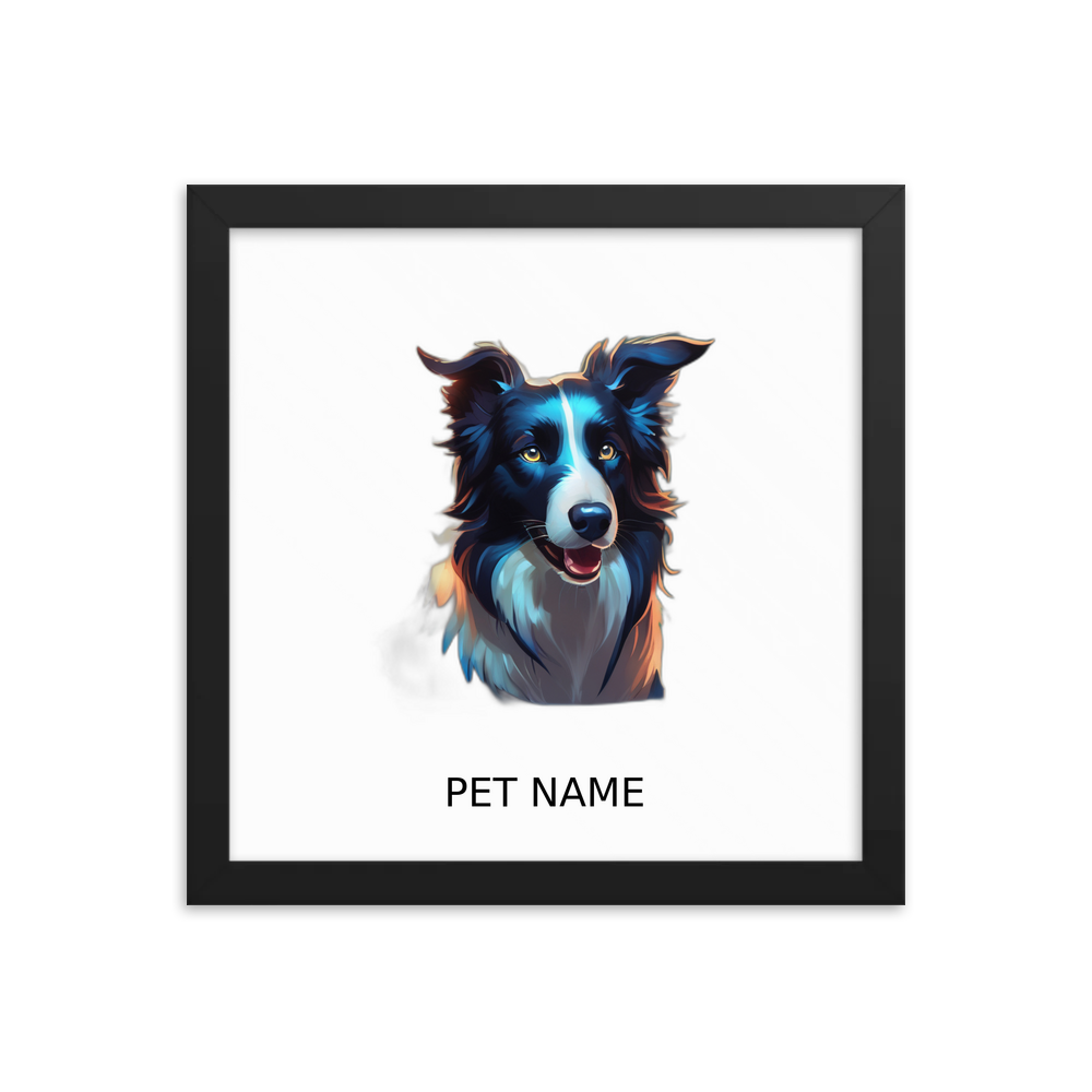 PugMug Custom Border Collie Framed Print with Your Pet’s Name