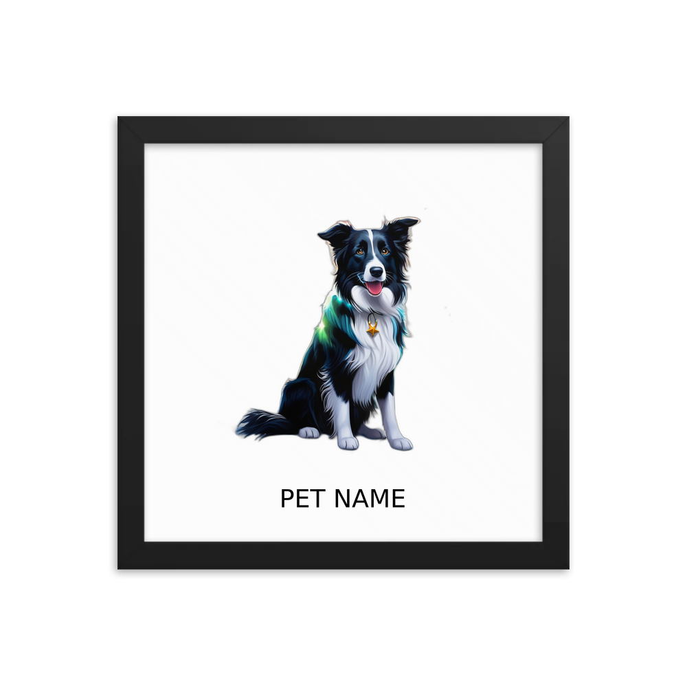 PugMug Custom Border Collie Framed Print with Your Pet’s Name