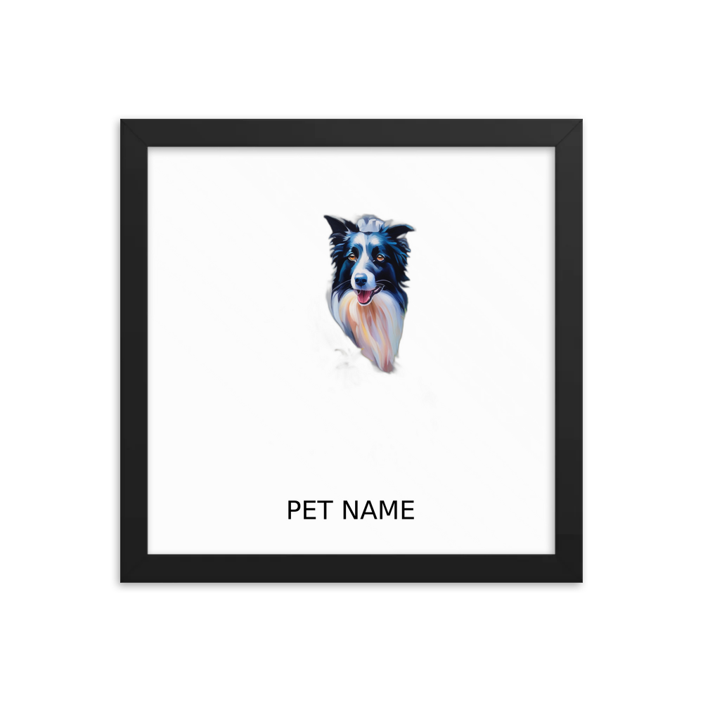 PugMug Custom Border Collie Framed Print with Your Pet’s Name
