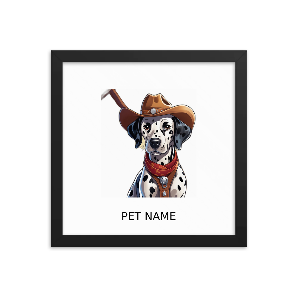 PugMug Custom Dalmatian Framed Print with Your Pet’s Name