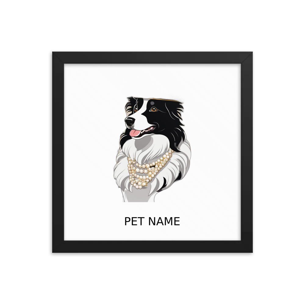 PugMug Custom Border Collie Framed Print with Your Pet’s Name