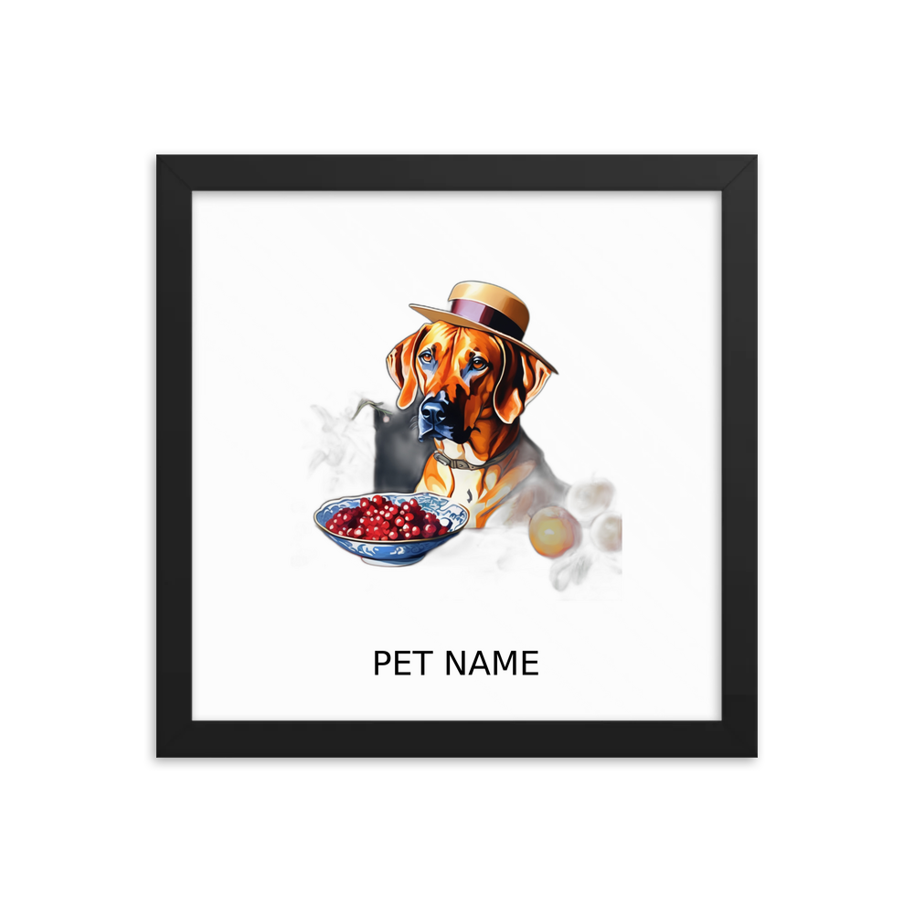 PugMug Custom Rhodesian Ridgeback Framed Print with Your Pet’s Name