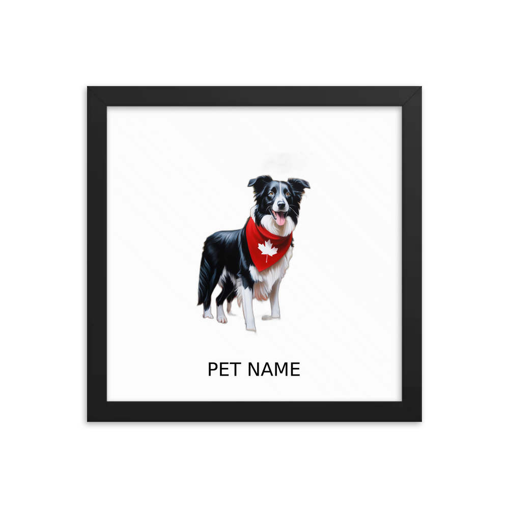 PugMug Custom Border Collie Framed Print with Your Pet’s Name