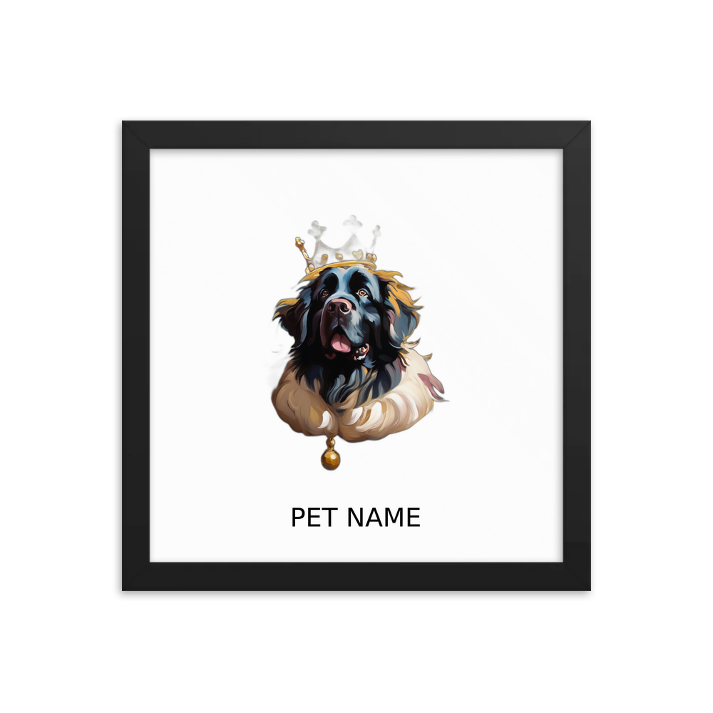 PugMug Custom Newfoundland Framed Print with Your Pet’s Name