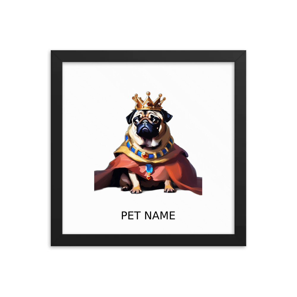 PugMug Custom Pug Framed Print with Your Pet’s Name