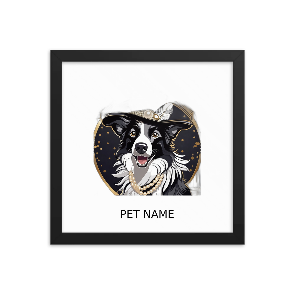 PugMug Custom Border Collie Framed Print with Your Pet’s Name