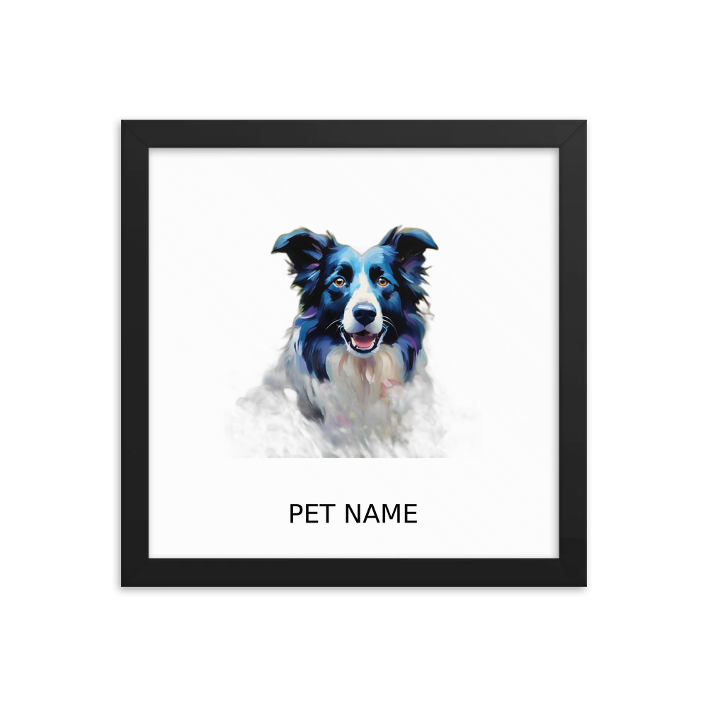 PugMug Custom Border Collie Framed Print with Your Pet’s Name