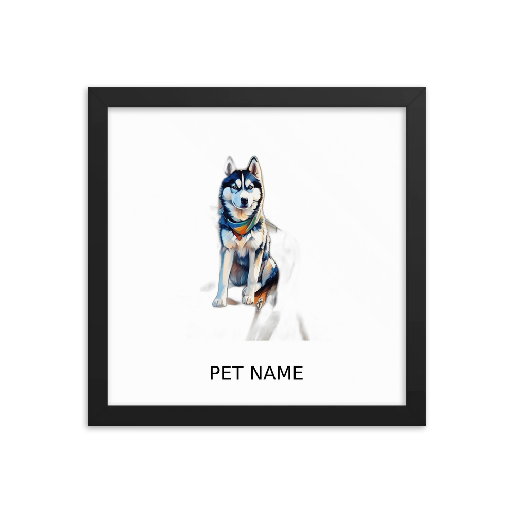 PugMug Custom Siberian Husky Framed Print with Your Pet’s Name