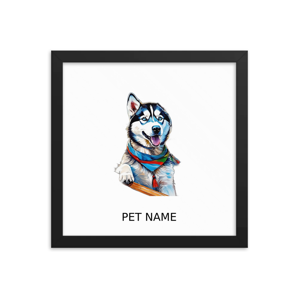 PugMug Custom Siberian Husky Framed Print with Your Pet’s Name