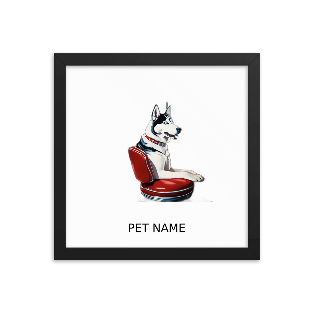 PugMug Custom Siberian Husky Framed Print with Your Pet’s Name