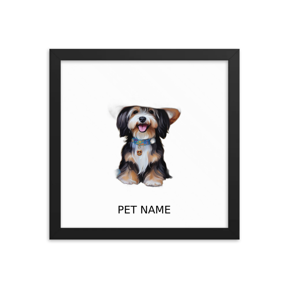 PugMug Custom Tan Havanese Dog Framed Print with Your Pet’s Name