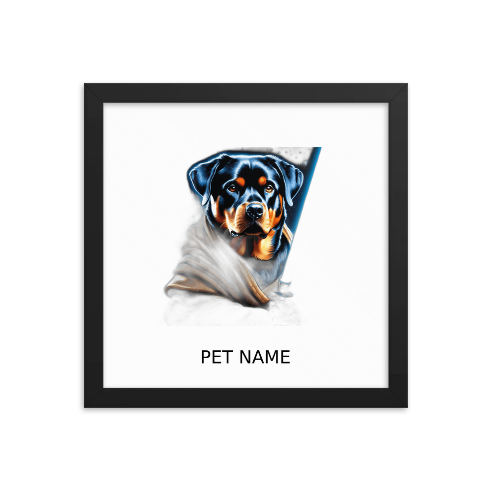 PugMug Custom Rottweiler Framed Print with Your Pet’s Name