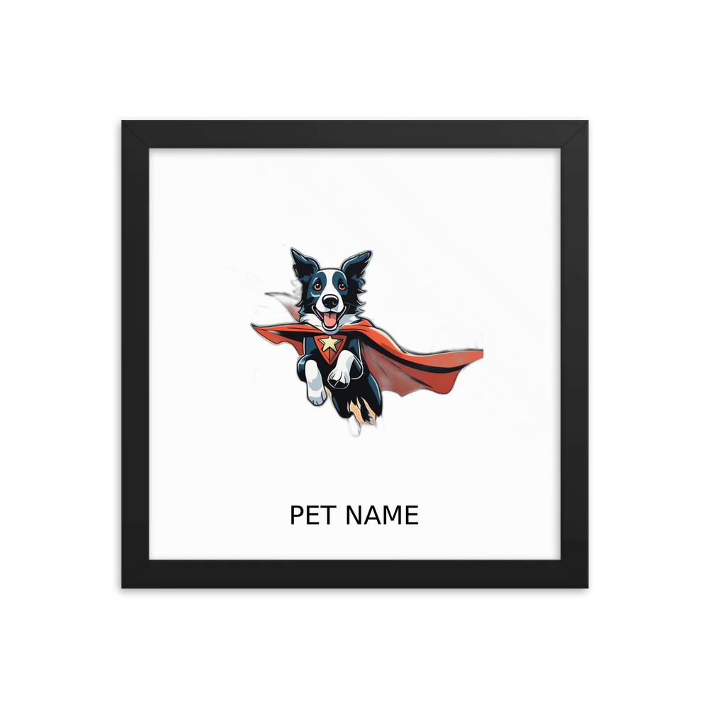 PugMug Custom Border Collie Framed Print with Your Pet’s Name