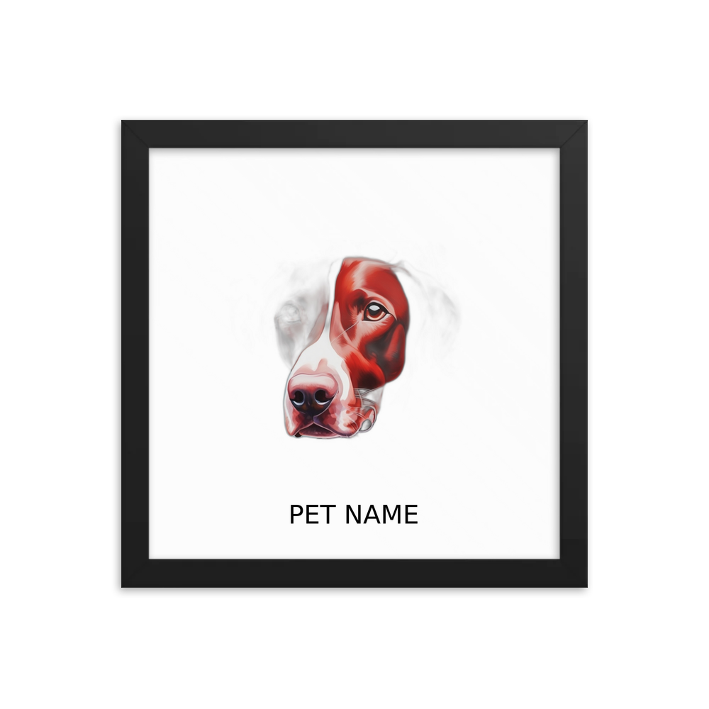 PugMug Custom Pointer Dog Framed Print with Your Pet’s Name