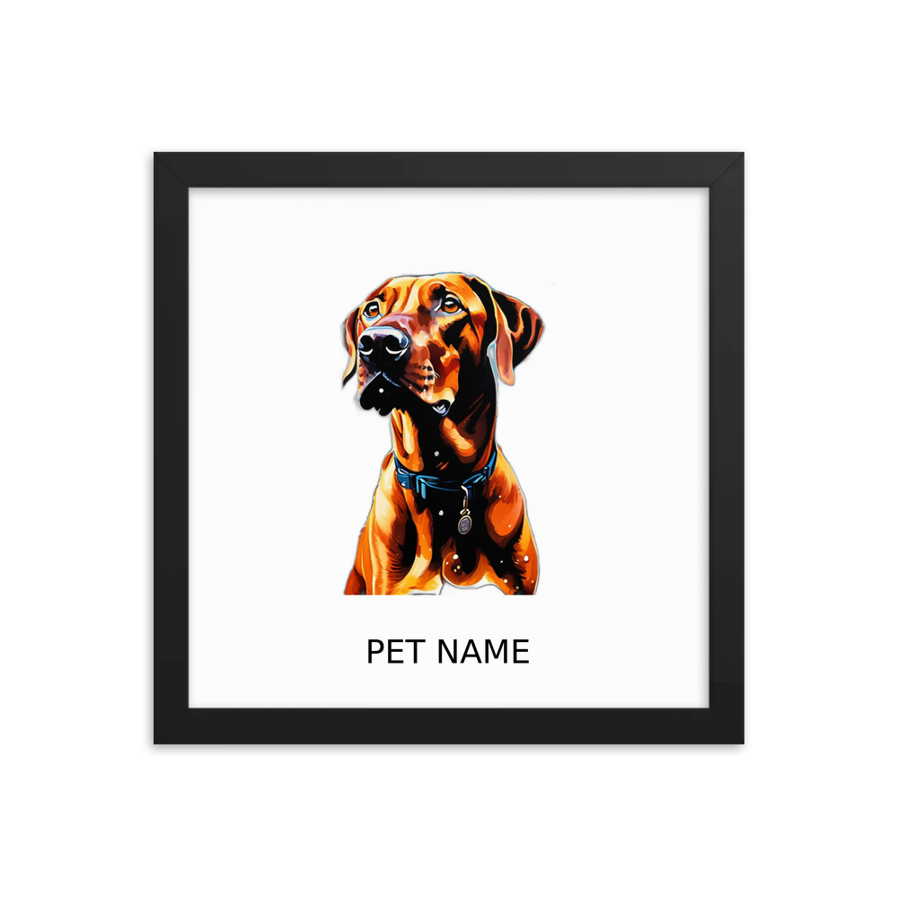 PugMug Custom Rhodesian Ridgeback Framed Print with Your Pet’s Name