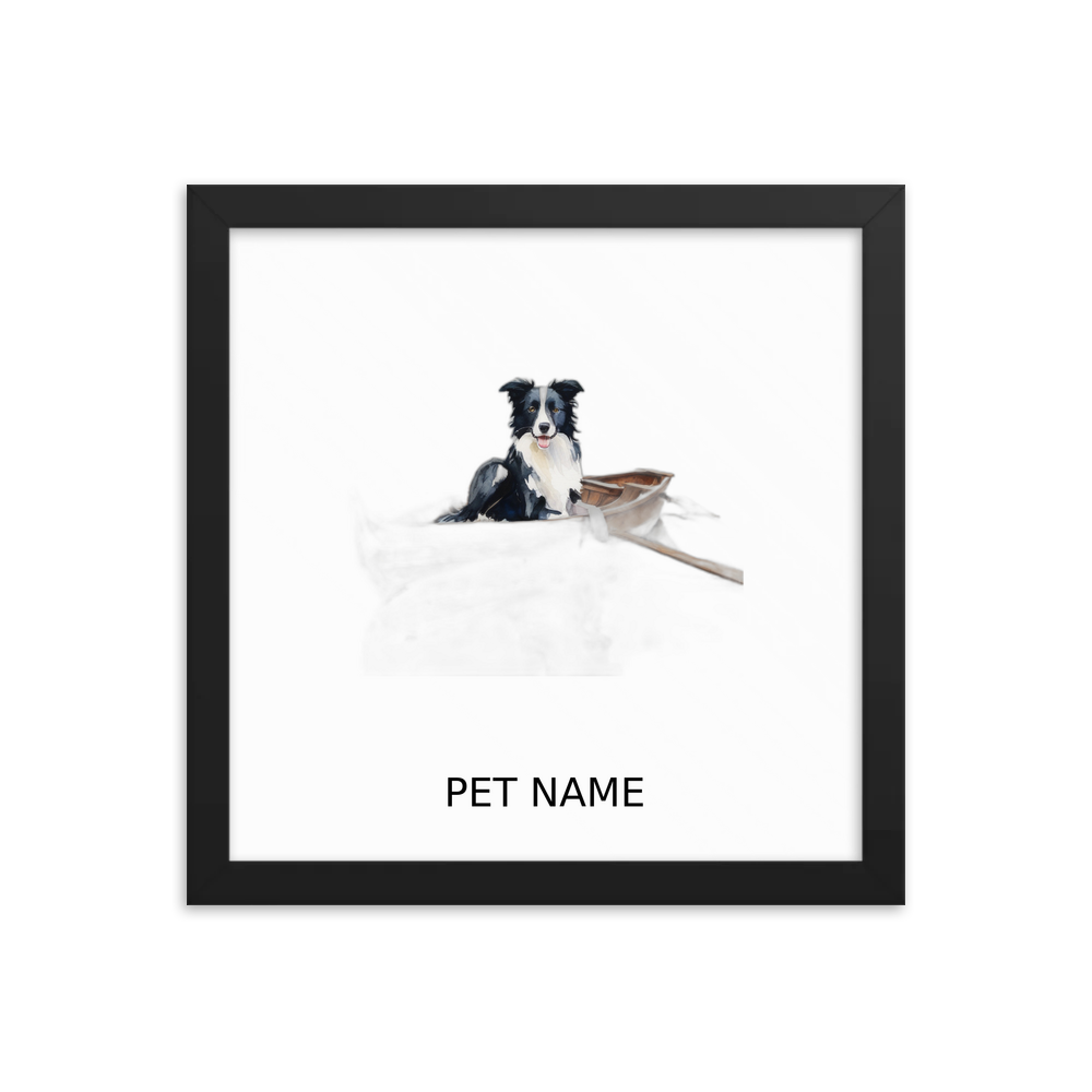 PugMug Custom Border Collie Framed Print with Your Pet’s Name