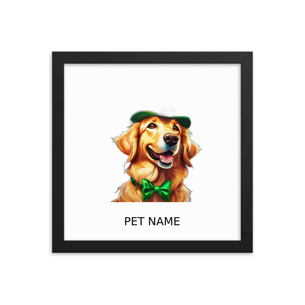 PugMug Custom Golden Retriever Framed Print with Your Pet’s Name