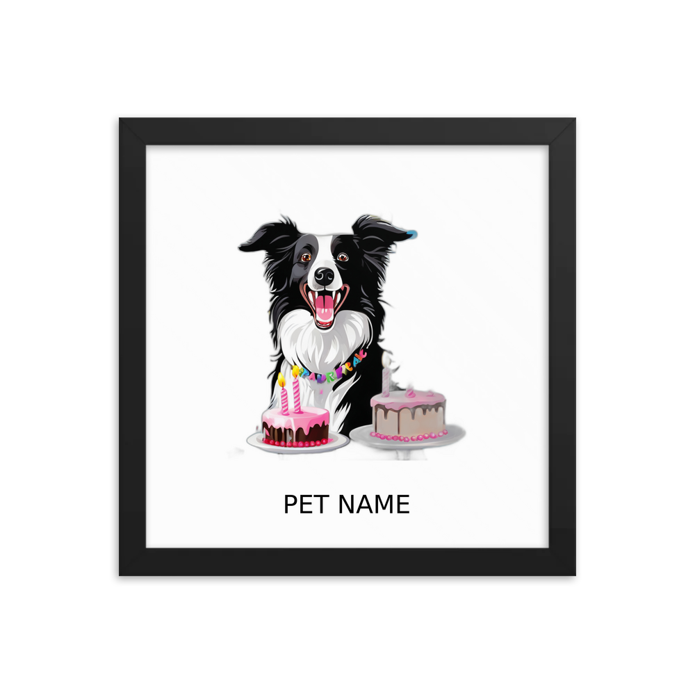 PugMug Custom Border Collie Framed Print with Your Pet’s Name