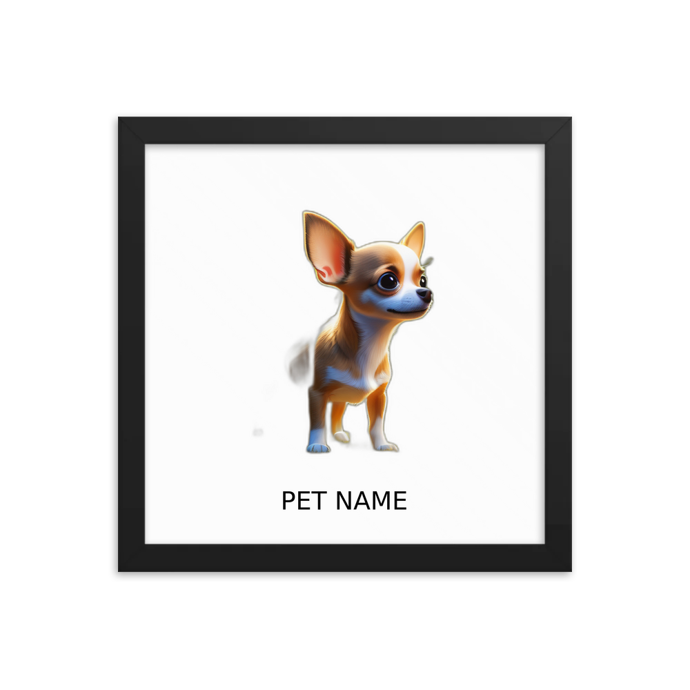 PugMug Custom Chihuahua Framed Print with Your Pet’s Name