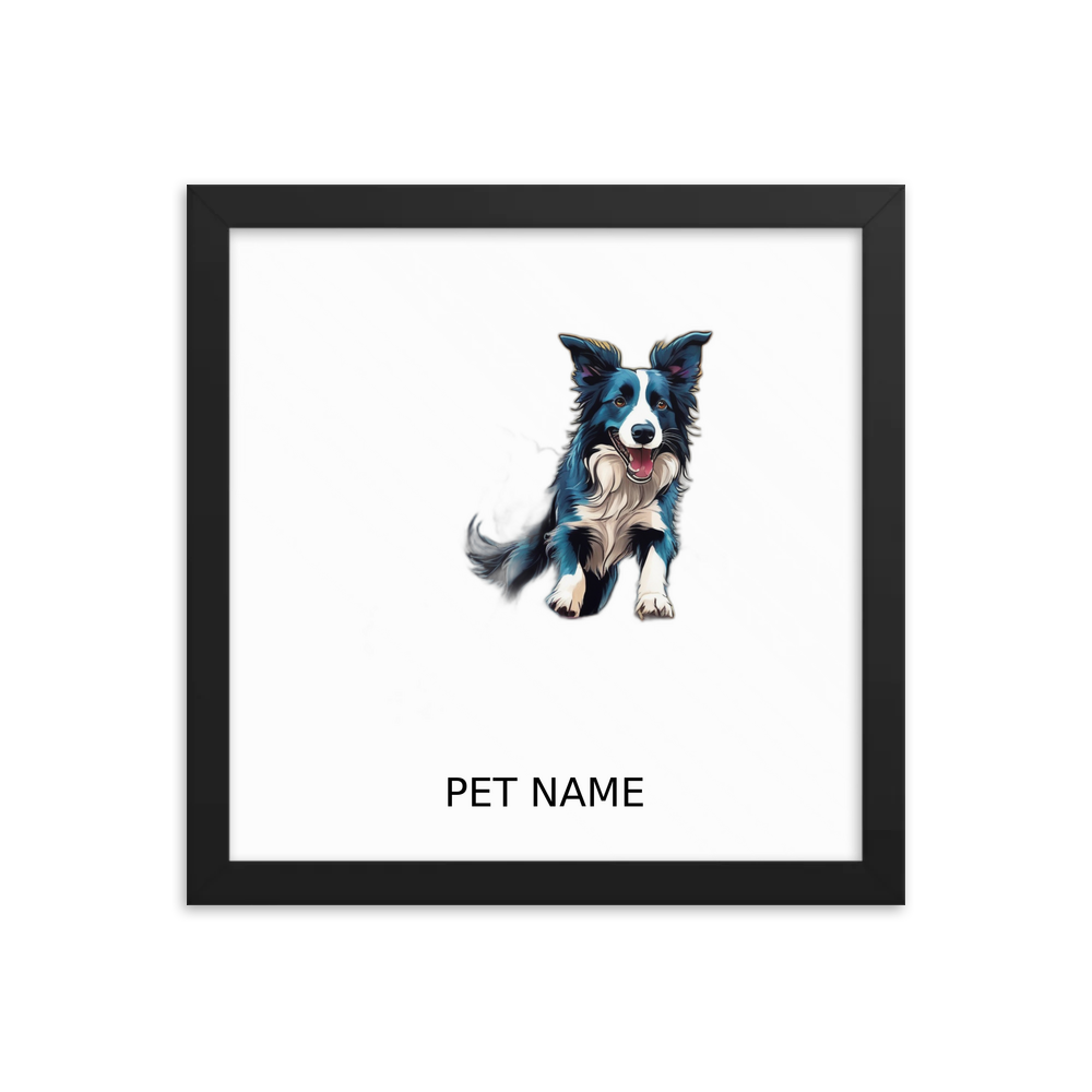 PugMug Custom Border Collie Framed Print with Your Pet’s Name