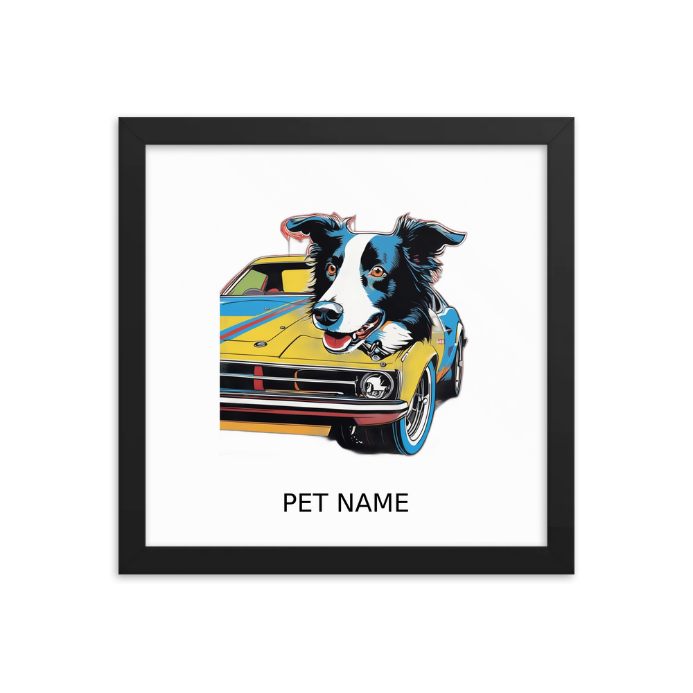 PugMug Custom Border Collie Framed Print with Your Pet’s Name