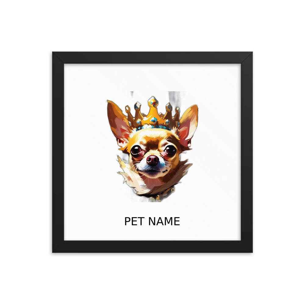 PugMug Custom Chihuahua Framed Print with Your Pet’s Name