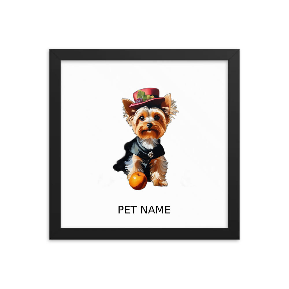 PugMug Custom Yorkshire Terrier Framed Print with Your Pet’s Name