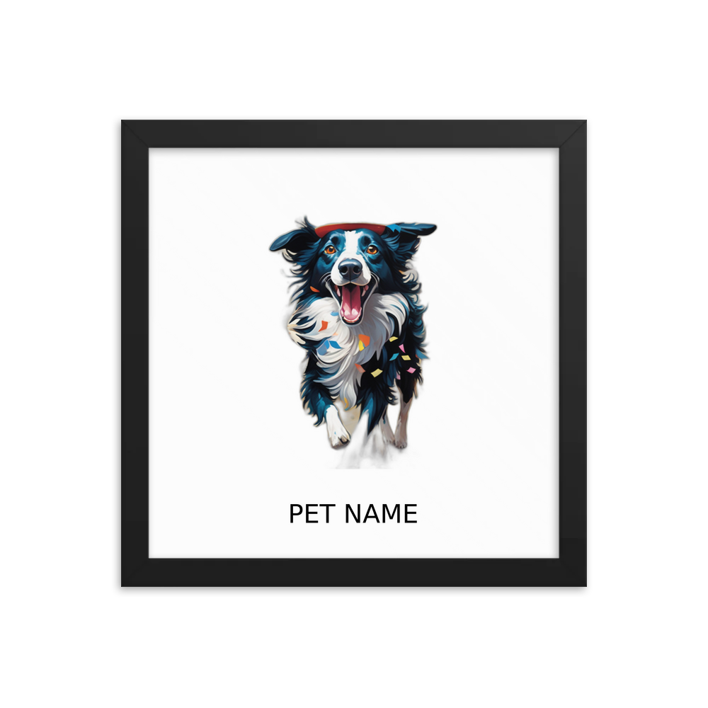 PugMug Custom Border Collie Framed Print with Your Pet’s Name