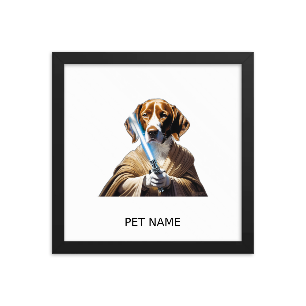 PugMug Custom Pointer Dog Framed Print with Your Pet’s Name