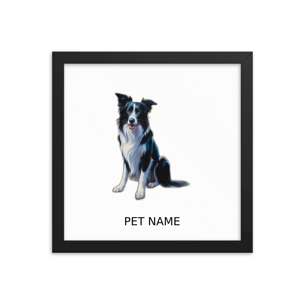PugMug Custom Border Collie Framed Print with Your Pet’s Name