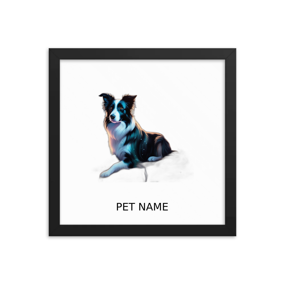 PugMug Custom Border Collie Framed Print with Your Pet’s Name