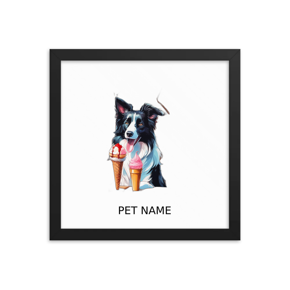PugMug Custom Border Collie Framed Print with Your Pet’s Name