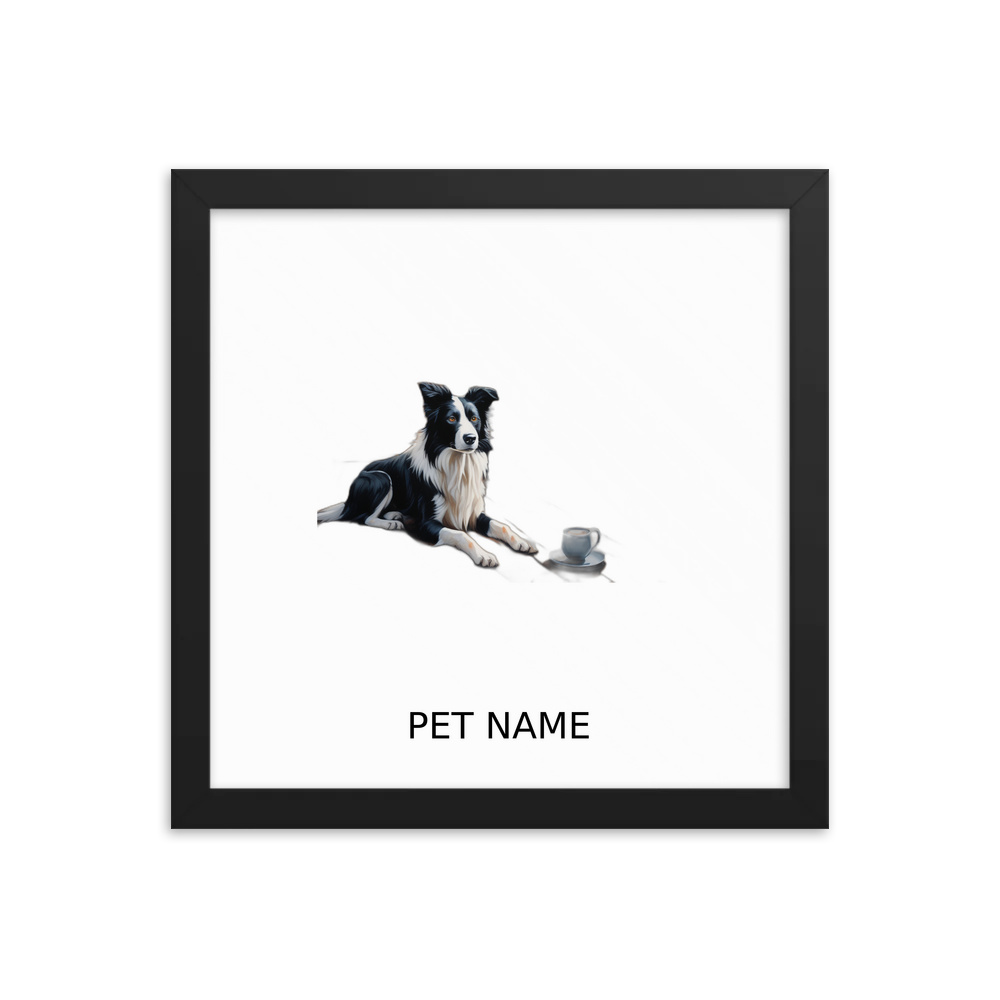 PugMug Custom Border Collie Framed Print with Your Pet’s Name