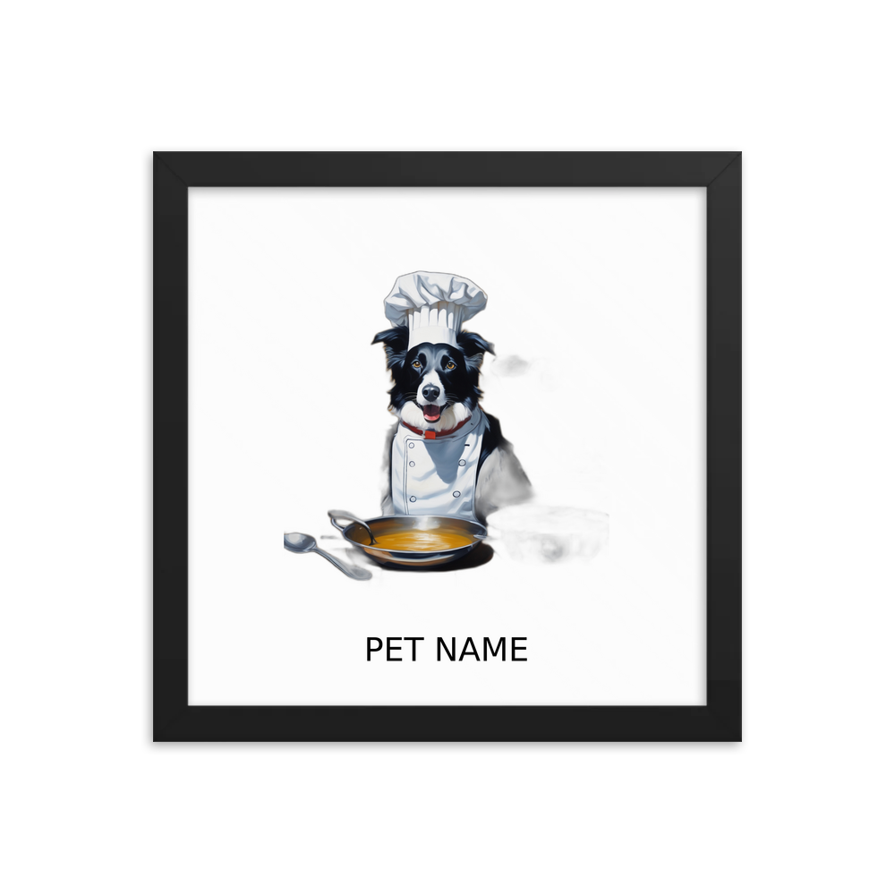 PugMug Custom Border Collie Framed Print with Your Pet’s Name