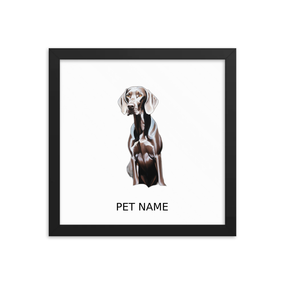 PugMug Custom Weimaraner Framed Print with Your Pet’s Name