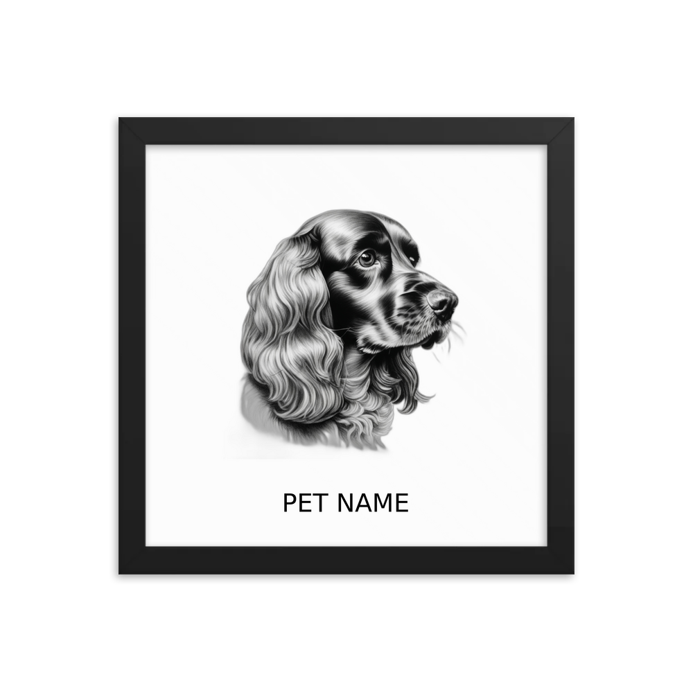 PugMug Custom Cocker Spaniel Framed Print with Your Pet’s Name