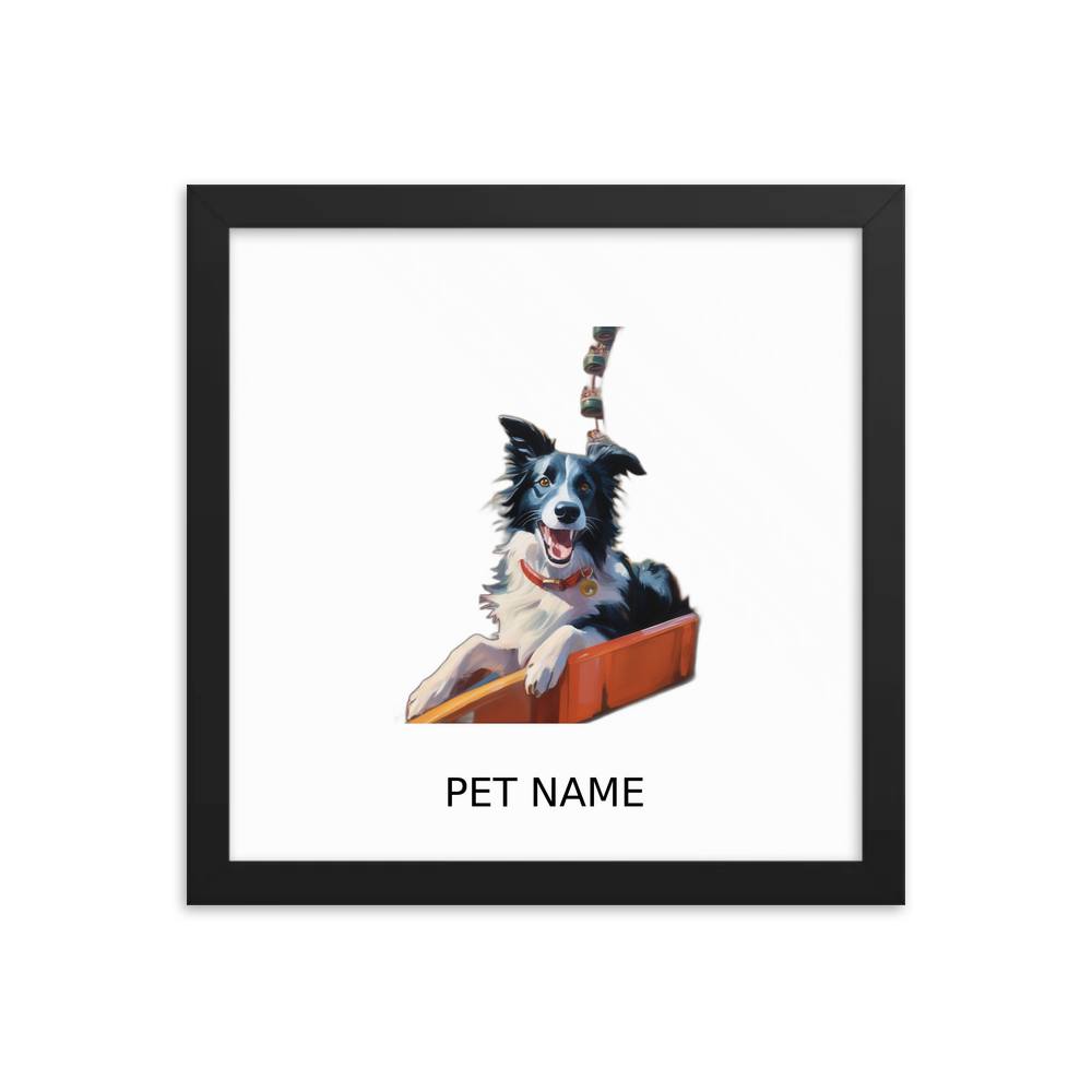 PugMug Custom Border Collie Framed Print with Your Pet’s Name