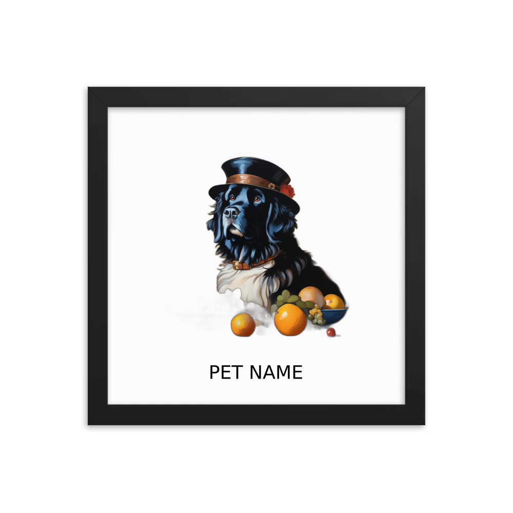 PugMug Custom Newfoundland Framed Print with Your Pet’s Name