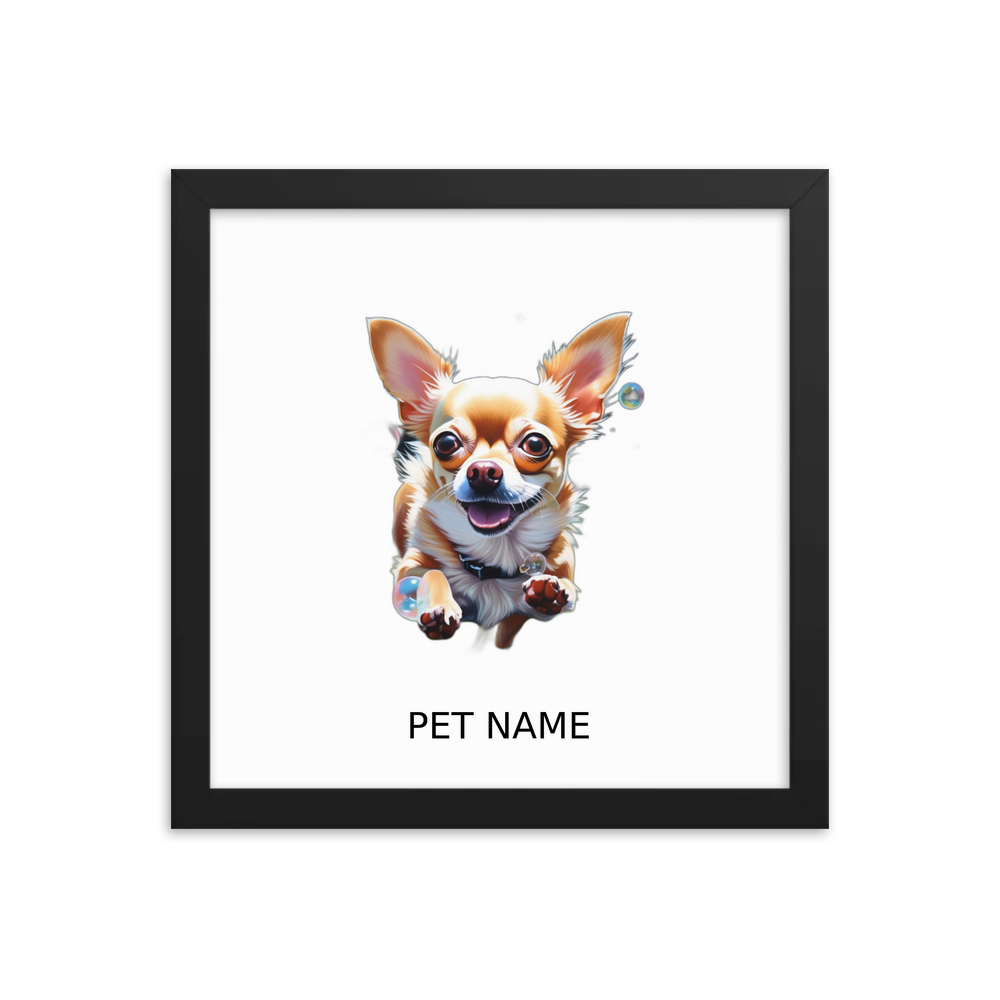 PugMug Custom Chihuahua Framed Print with Your Pet’s Name