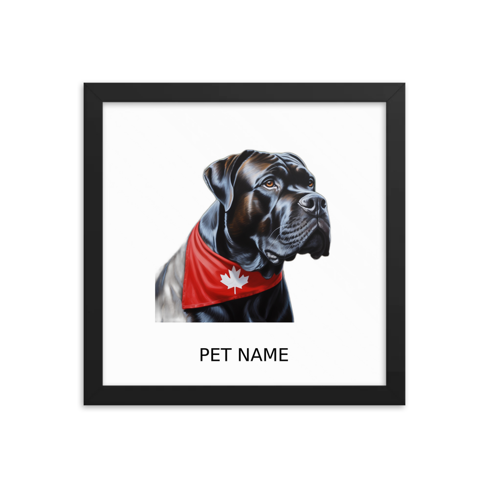 PugMug Custom Cane Corso Framed Print with Your Pet’s Name