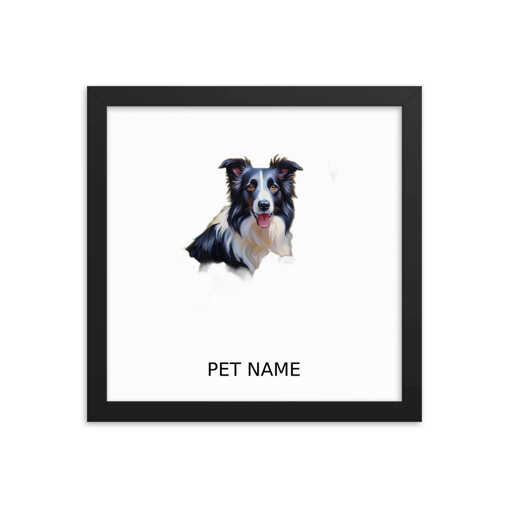 PugMug Custom Border Collie Framed Print with Your Pet’s Name