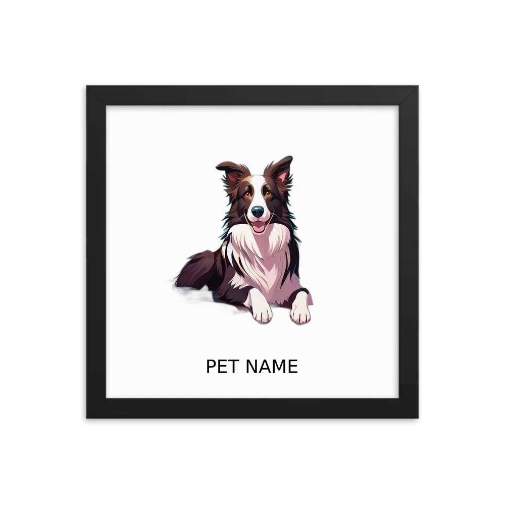 PugMug Custom Border Collie Framed Print with Your Pet’s Name