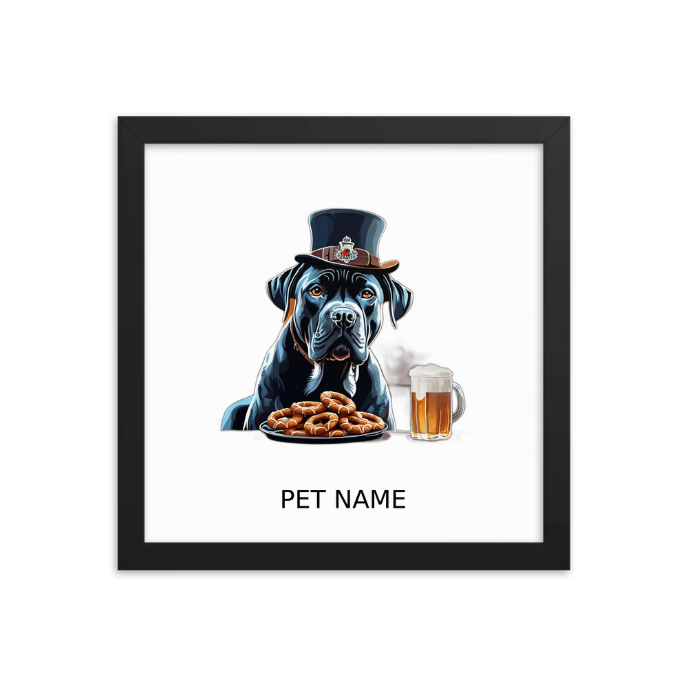 PugMug Custom Cane Corso Framed Print with Your Pet’s Name